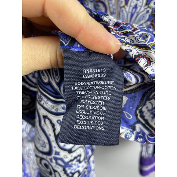 Robert Graham Men's XL Paisley Button Down Embroidered Flip Cuff Dress Shirt - Picture 9 of 15